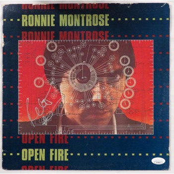 Ronnie Montrose Open Fire Signed Vinyl LP Album Cover JSA Authenticated No LP