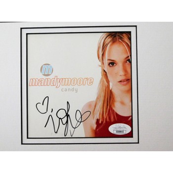 Mandy Moore Singer Signed Candy CD Cover Matted with Photo JSA Authenticated