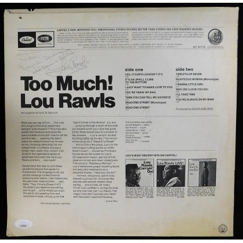 Lou Rawls Jazz Musician Signed Too Much! LP Album JSA Authenticated