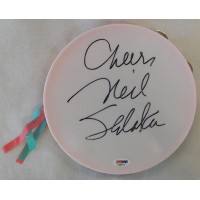 Neil Sedaka Singer Songwriter Signed 6" Round Tambourine PSA/DNA Authenticated