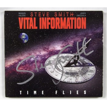 Steve Smith Vital Information Signed Time Flies CD Cover JSA Authenticated