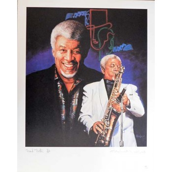 Frank Foster Jazz Musician Signed LE 16x20 Ron Lewis Lithograph JSA Authenticated