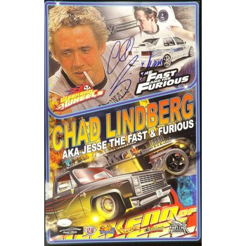 Chad Lindberg The Fast & Furious Signed 11x17 Poster Photo JSA Authenticated