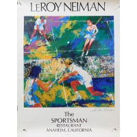 LeRoy Neiman Signed 21x29 The Sportsman Restaurant Lithograph JSA Authenticated