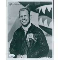 John R. Alison WWII ACE Fighter Pilot Signed 8x10 Glossy Photo JSA Authenticated