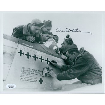 William H. Allen WWII Fighter Pilot Signed 8x10 Glossy Photo JSA Authenticated