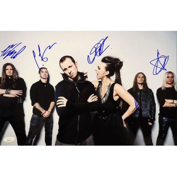 Amaranthe Band Signed 12x18 Glossy Photo JSA Authenticated By 5 Members