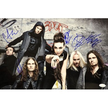 Amaranthe Band Signed 12x18 Glossy Photo JSA Authenticated By 5 Members