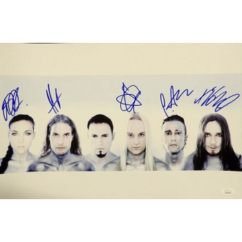 Amaranthe Band Signed 12x18 Glossy Photo JSA Authenticated By 5 Members