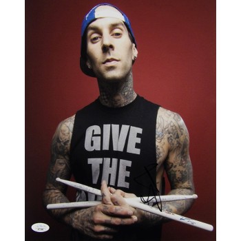 Travis Barker Blink 182 Drummer Signed 11x14 Matte Photo JSA Authenticated