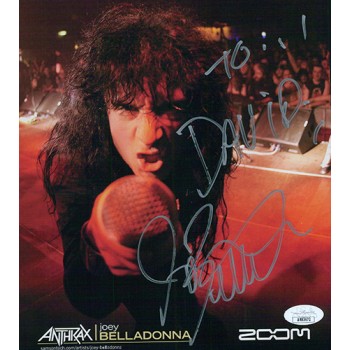 Joey Belladonna Anthrax Signer Signed 8x10 Cardstock Photo JSA Authenticated
