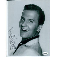 Pat Boone Actor Singer Signed 8x10.5 Cut Cardstock Photo JSA Authenticated Kinks