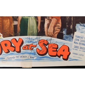 Carol Bruce Fury at Sea Signed 11x14 Lobby Card JSA Authenticated