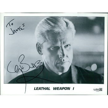 Gary Busey Lethal Weapon Signed 8x10 Cardstock Photo JSA Authentic Personalized