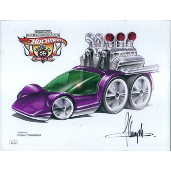 Fraser Campbell Hot Wheels designer Signed 8.5x11 Cardstock Photo JSA Authentic