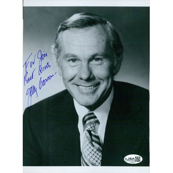 Johnny Carson Signed 7x9 Cut Glossy Photo JSA Authenticated Personalized Johnny Carson Signed 7x9 Cut Glossy Photo JSA Authenticated Personalized