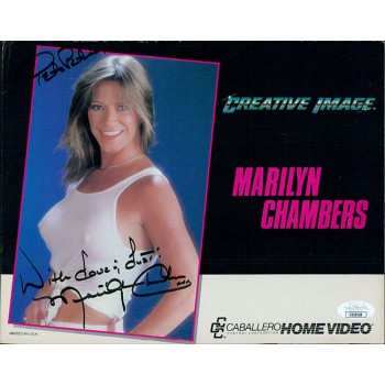 Marilyn Chambers Adult Actress Signed 8x10 Cardstock Photo JSA Authenticated