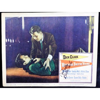 Dick Clark Because They're Young Signed 11x14 Lobby Card Photo JSA Authenticated