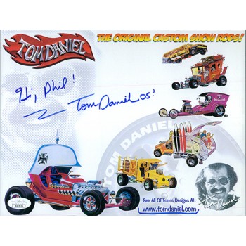 Tom Daniel Model Car Designer Signed 8x10 Cardstock Photo JSA Authenticated