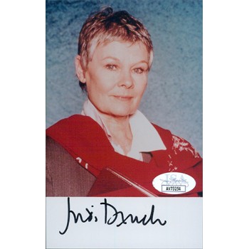 Judi Dench Actress Signed 3.5x5.5 Matte Photo JSA Authenticated