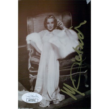 Marlene Dietrich Actress Signed 3.5x5.25 Glossy Photo JSA Authenticated