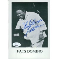 Fats Domino Piano Musician Signed 5x7 Cardstock Photo JSA Authenticated Creased