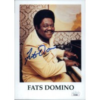 Fats Domino Piano Musician Signed 5x7 Cardstock Photo JSA Authenticated
