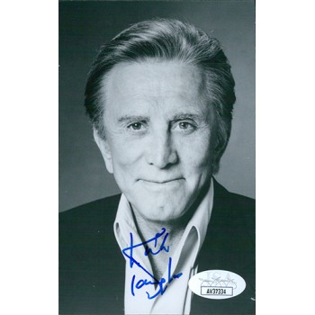 Kirk Douglas Actor Signed 3.5x5.5 Glossy Photo JSA Authenticated