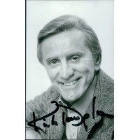 Kirk Douglas Actor Signed 3.5x5.5 Cardstock Photo JSA Authenticated