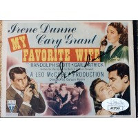 Irene Dunne My Favorite Wife Actress Signed 3.5x5 Glossy Photo JSA Authenticated