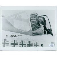 Clyde East WWII Ace Fighter Pilot Signed 8x10 Glossy Photo JSA Authenticated