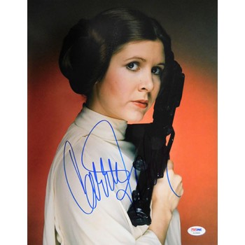 Carrie Fisher Star Wars Signed 11x14 Matte Photo PSA Authenticated