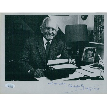 Christopher Fry Screenwriter Playwright Signed 8.5x11 Page Photo JSA Authentic