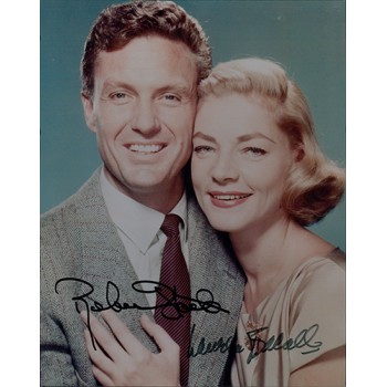 The Gift of Love Robert Stack & Lauren Bacall Signed 8x10 Photo JSA Authentic