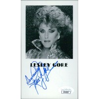 Lesley Gore Actress Singer Signed 3.5x6 Cardstock Promo Photo JSA Authenticated