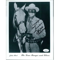 John Hart The Lone Ranger Actor Signed 8x10 Cardstock Photo JSA Authenticated