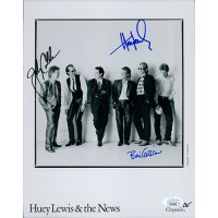 Huey Lewis & the News Signed 8x10 Glossy Photo by 3 Members JSA Authenticated