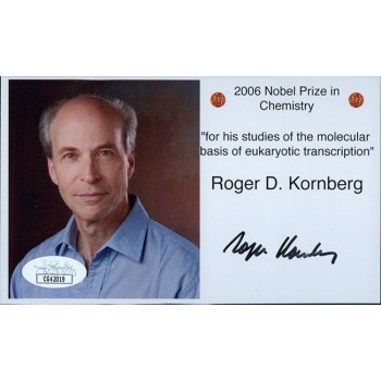 Roger D. Kornberg Chemist Nobel Prize Signed 3.5x6 Matte Photo JSA Authenticated