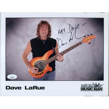 Dave LaRue Bassist Signed 8.5x11 Cardstock Promo Photo JSA Authenticated