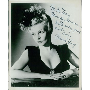 Claire Luce Actress Dancer Singer Signed 8x10 VTG Glossy Photo JSA Auth Creased