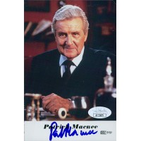 Patrick Macnee Actor Signed 4x6 Cardstock Photo JSA Authenticated