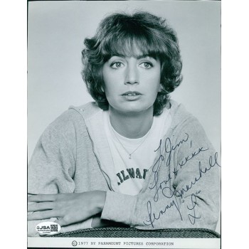 Penny Marshall Actress Signed 7.5x9.5 Cut Glossy Promo Photo JSA Authenticated