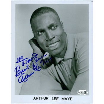 Arthur Lee Maye Singer Baseball Player Signed 8x10 Glossy Promo Photo JSA Authen