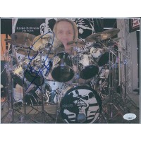 Nicko McBrain Drummer Signed 8x10.5 Cardstock Photo JSA Authenticated