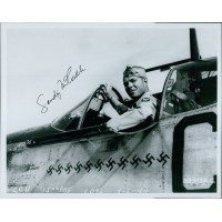 Charles Sandy McCorkle WWII Ace Pilot Signed 8x10 Glossy Photo JSA Authenticated