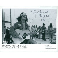 Country Joe McDonald Signed 8x10 Cardstock Promo Photo JSA Authenticated