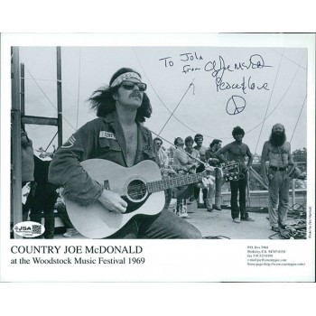 Country Joe McDonald Signed 8x10 Cardstock Promo Photo JSA Authenticated
