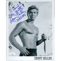 Denny Miller Tarzan Actor Signed 8x10 Cardstock Photo JSA Authenticated