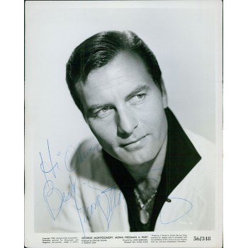 George Montgomery Actor Signed 8x10 Vintage Glossy Photo JSA Authenticated Kinks
