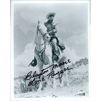 Clayton Moore Lone Ranger Actor Signed 8x10 Glossy Photo JSA Authenticated Clayton Moore Lone Ranger Actor Signed 8x10 Glossy Photo JSA Authenticated